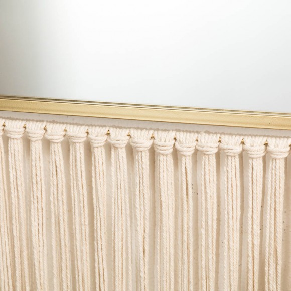 Glitzhome Glitzhome 47.25"H Regency Modern/Boho Metal Semicircle Wall Mirror With Tassels Hanging Decor