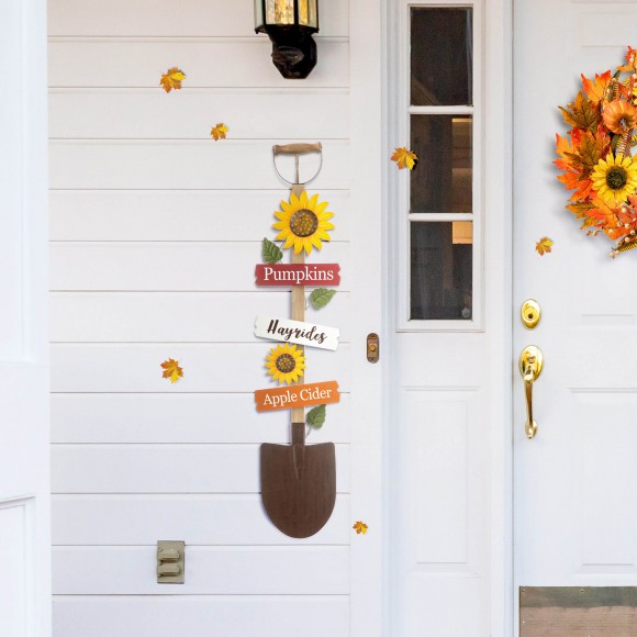 Glitzhome Glitzhome 47.75"H Fall Wood & Metal Shovel Yard Stake