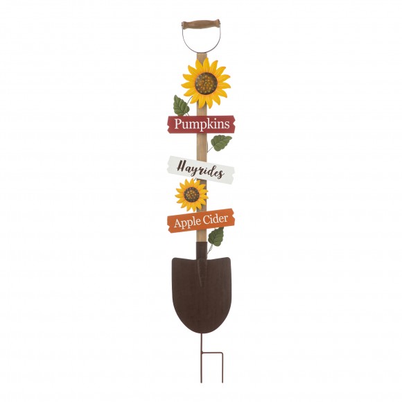 glitzhome Glitzhome 47.75"H Fall Wood & Metal Shovel Yard Stake