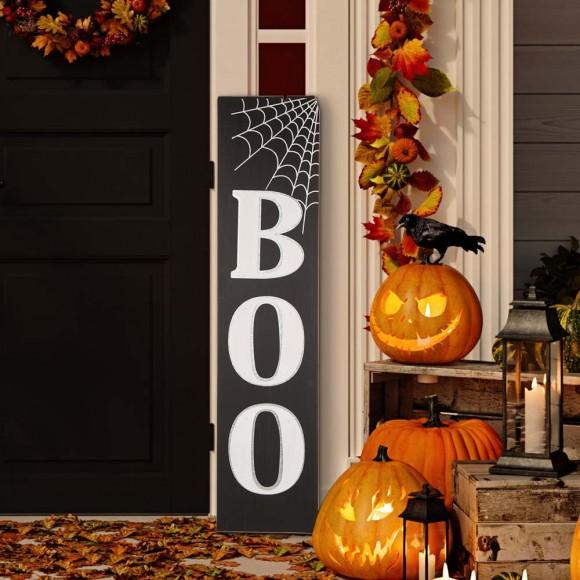 Glitzhome Glitzhome 47.83"H Wooden BOO Porch Sign (KD)