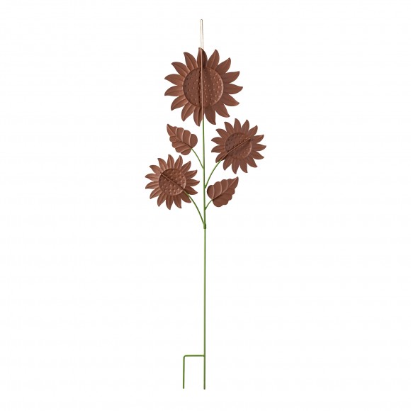 Glitzhome Glitzhome 48.25"H Fall Metal Sunflowers Yard Stake(KD Two Function)