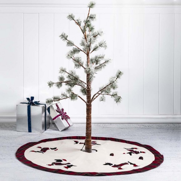 Glitzhome Glitzhome 48"D Fabric Christmas Tree Skirt - Dachshund