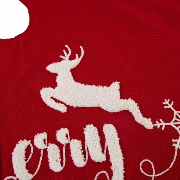 Glitzhome Glitzhome 48"D Fabric "Merry Christmas" Tree Skirt