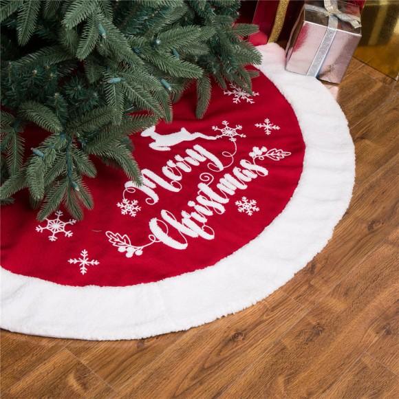 glitzhome Glitzhome 48"D Fabric "Merry Christmas" Tree Skirt