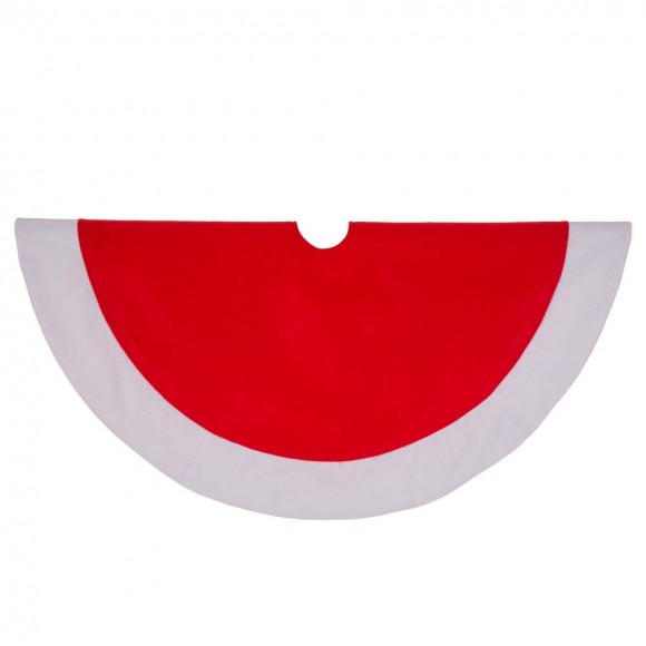 Glitzhome Glitzhome 48“D Red & White Felt Christmas Tree Skirt