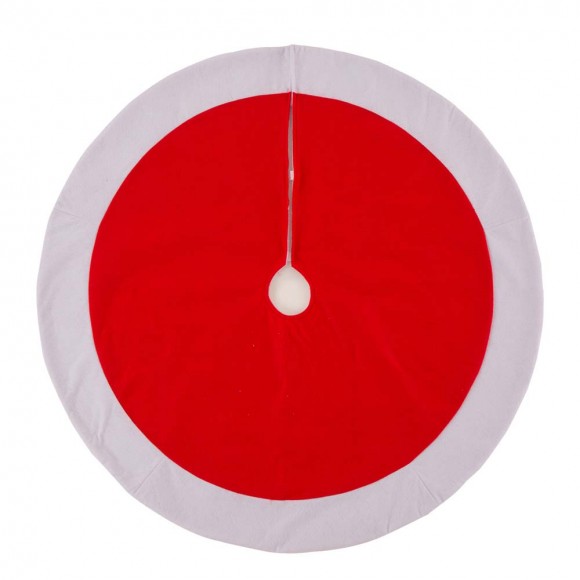 glitzhome Glitzhome 48“D Red & White Felt Christmas Tree Skirt
