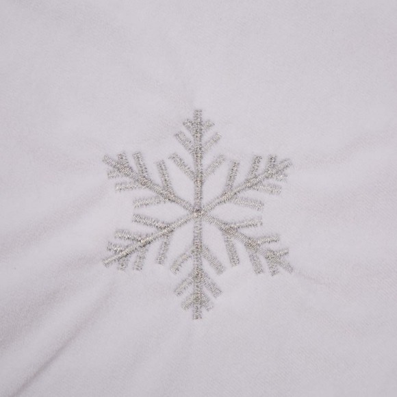 Glitzhome Glitzhome 48"D White Fleece Christmas Tree Skirt
