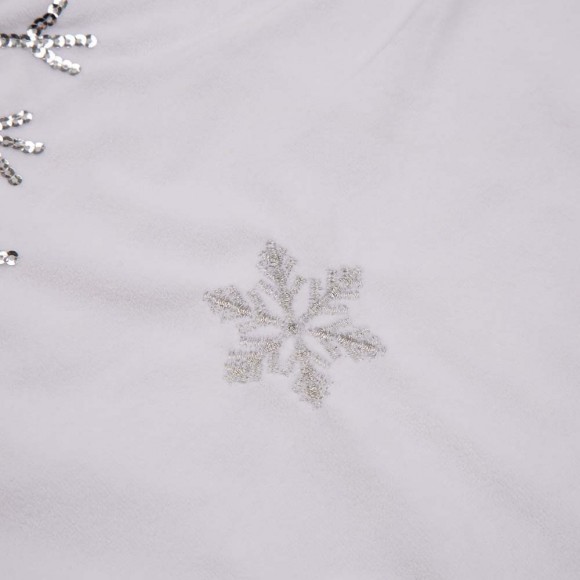 Glitzhome Glitzhome 48"D White Fleece Christmas Tree Skirt
