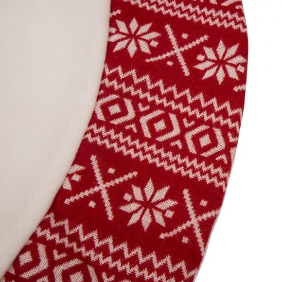Glitzhome Glitzhome 48"D White Fleece Christmas Tree Skirt - Merry Christmas