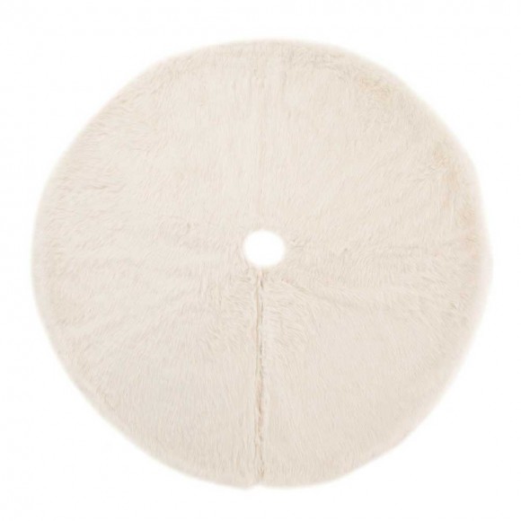 glitzhome Glitzhome 48"D White Plush Christmas Tree Skirt