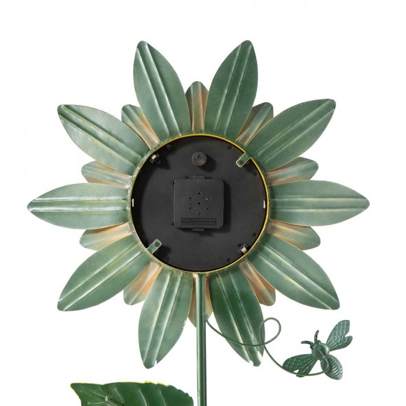 Glitzhome Glitzhome 48"H Metal Sunflower Yardstake With Thermometer Decor