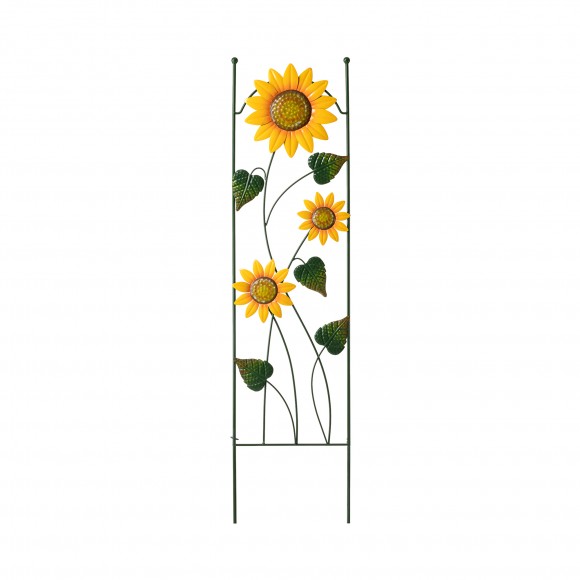 glitzhome Glitzhome 48"H Metal Sunflowers Garden Trellis Garden Stakes (KD)