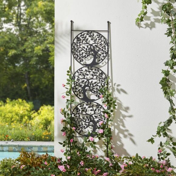 Glitzhome Glitzhome 48"H Metal Tree Of Life Garden Trellis Garden Stakes (KD)