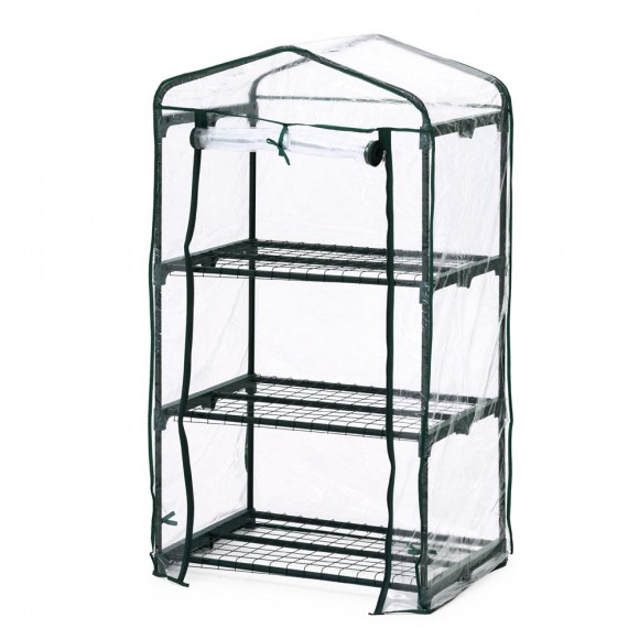 glitzhome Glitzhome 49.25"H 3 Layers Mini PVC/Metal Greenhouse