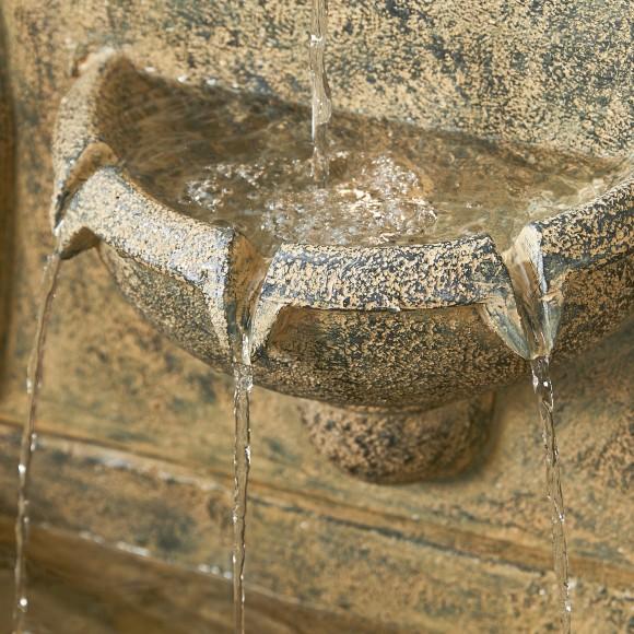 Glitzhome Glitzhome 49.25"H Oversized Antique European Style Faux Granite Sculptural Multi-tiered Pedestal Polyresin Outdoor Floor Fountain With Pump And LED Light (KD)