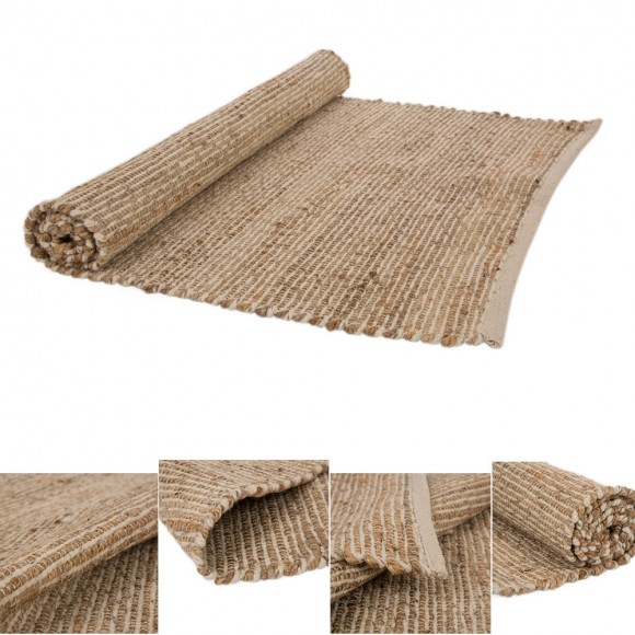 Glitzhome Glitzhome 5.1'Lx3'W Handcrafted Woven Beige Heavy Premium Wool Area Rug