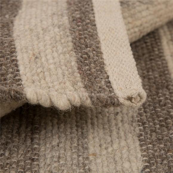 Glitzhome Glitzhome 5.1'Lx3'W Handcrafted Woven Stripe Pattern Heavy Premium Wool Area Rug