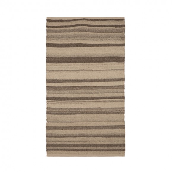 glitzhome Glitzhome 5.1'Lx3'W Handcrafted Woven Stripe Pattern Heavy Premium Wool Area Rug