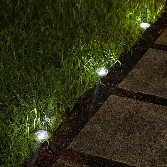 Glitzhome Glitzhome 5.25"H 6 Pack Solar Powered LED Pathway Ground Lights