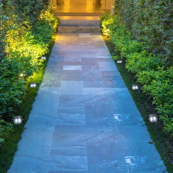 Glitzhome Glitzhome 5.25"H 6 Pack Solar Powered LED Pathway Ground Lights