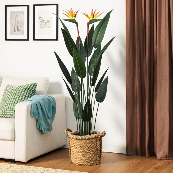 Glitzhome Glitzhome 5.25ft. Faux Bird Of Paradise Simulates Plants In Pot