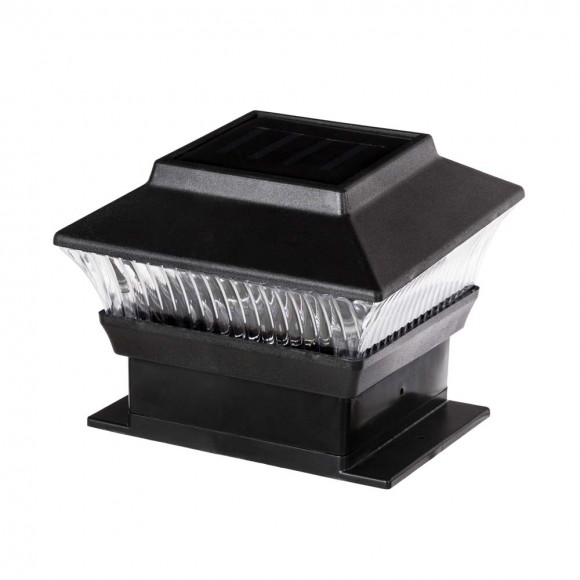 Glitzhome Glitzhome 5.75"L 4 Pack Black Solar Powered LED Fence Post Cap Lights