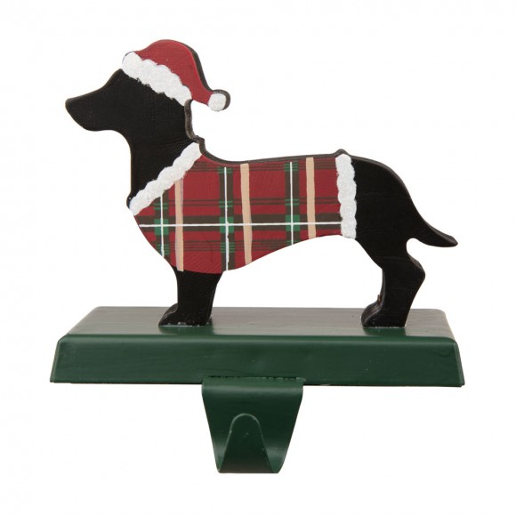 Glitzhome Glitzhome 5.92"H Wooden/Metal Dachhound Stocking Holder
