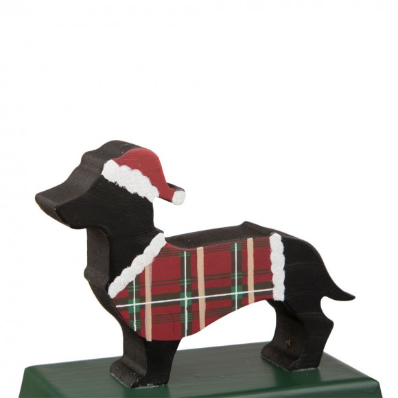 Glitzhome Glitzhome 5.92"H Wooden/Metal Dachhound Stocking Holder