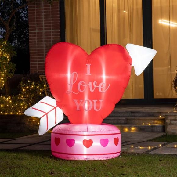 Glitzhome Glitzhome 5 Ft Lighted Valentine's Inflatable Heart Decor