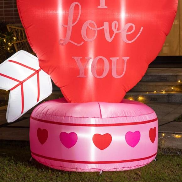 Glitzhome Glitzhome 5 Ft Lighted Valentine's Inflatable Heart Decor