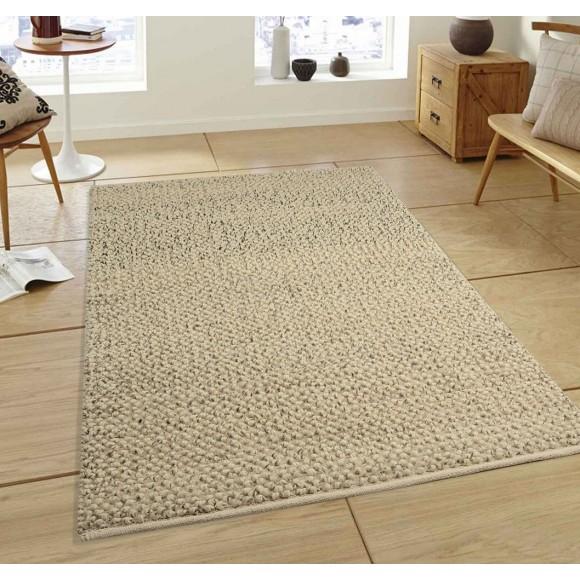 Glitzhome Glitzhome 5'Lx3'W Handcrafted Woven Beige Heavy Premium Wool Area Rug