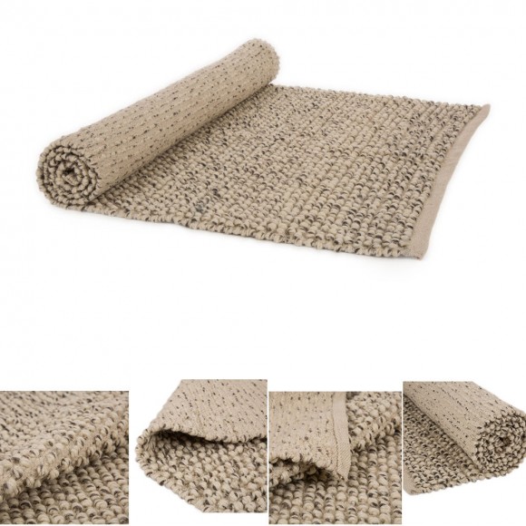 Glitzhome Glitzhome 5'Lx3'W Handcrafted Woven Beige Heavy Premium Wool Area Rug