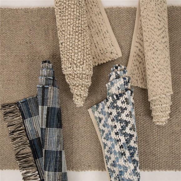 Glitzhome Glitzhome 5'Lx3'W Handcrafted Woven Beige Heavy Premium Wool Area Rug