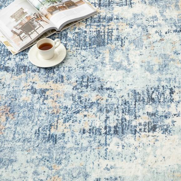 Glitzhome Glitzhome 5" X 8" Abstract Blue/ Ivory Area Rugs