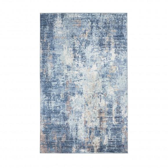glitzhome Glitzhome 5" x 8" Abstract Blue/ Ivory Area Rugs