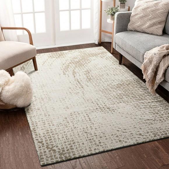 Glitzhome Glitzhome 5" X 8" Abstract Blue/ Ivory/ Tan Area Rugs