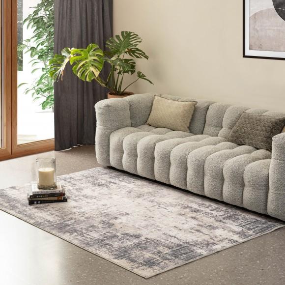 Glitzhome Glitzhome 5" X 8" Abstract Blue/ Ivory/ Tan Area Rugs