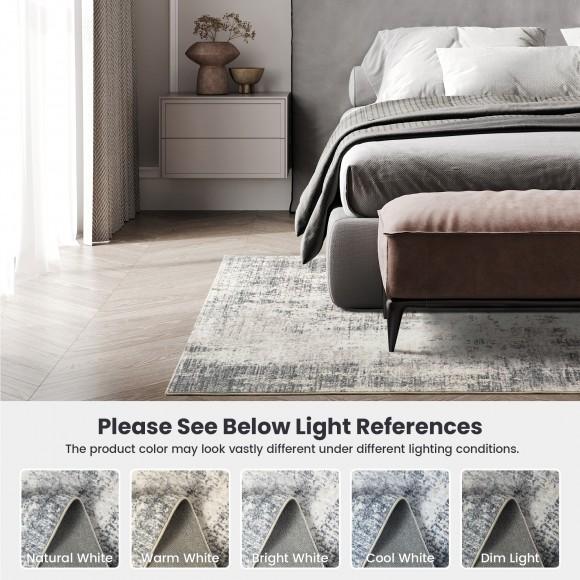 Glitzhome Glitzhome 5" X 8" Abstract Blue/ Ivory/ Tan Area Rugs