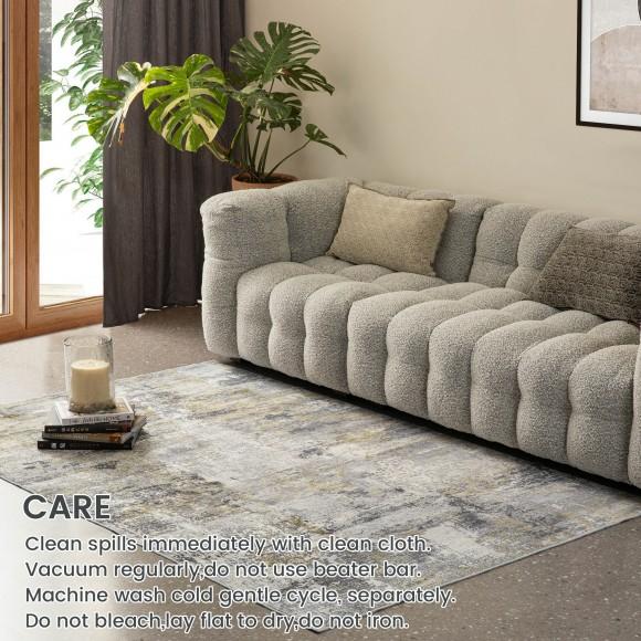 Glitzhome Glitzhome 5" X 8" Abstract Grey/ Ivory/ Tan Area Rugs