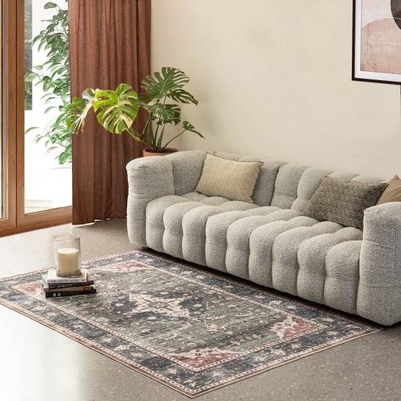 Glitzhome Glitzhome 5" X 8" Oriental Green/ Tan Area Rugs