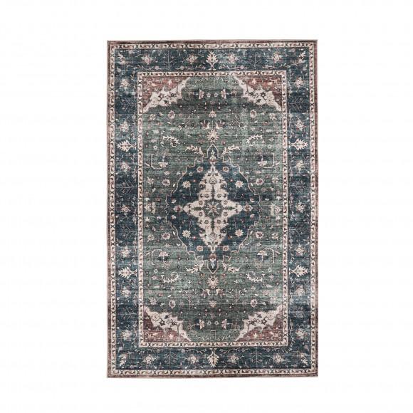 glitzhome Glitzhome 5" x 8" Oriental Green/ Tan Area Rugs