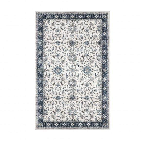 glitzhome Glitzhome 5" x 8" Oriental Ivory/ Blue Area Rugs