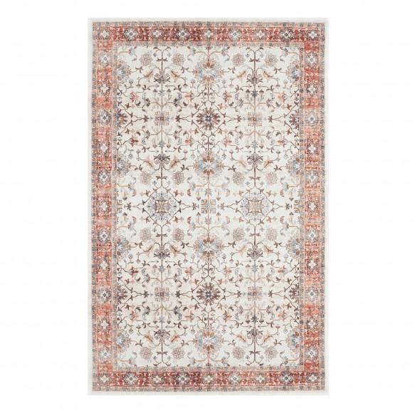 glitzhome Glitzhome 5" x 8" Oriental Ivory/ Red Area Rugs