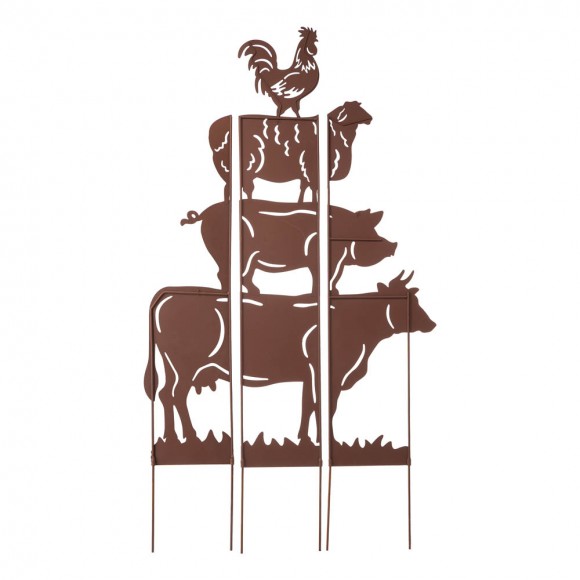 Glitzhome Glitzhome 51.25"H Farmhouse Metal Rustic Animals Silhouette Yard Stake Set Of 3