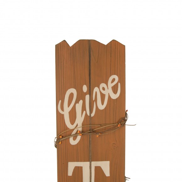 Glitzhome Glitzhome 51.57" H Wooden "Give THANKS" Porch Sign Board With Cane Decoration