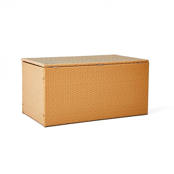Glitzhome Glitzhome 52.75"L Outdoor Patio Oversized All-Weather Wicker Natural Yellow Storage Trunk