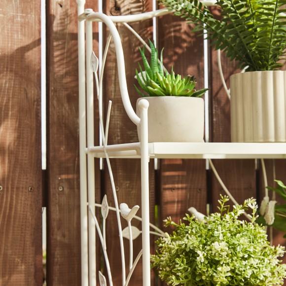 Glitzhome Glitzhome 52"H 4-Tiered White Rectangular Metal Shelf Plant Stand Or Storage Rack