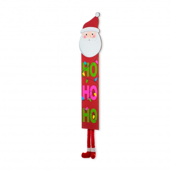 glitzhome Glitzhome 54"H Christmas Wooden "HOHOHO" Santa Porch Sign with Fabric Dangling Legs(KD)