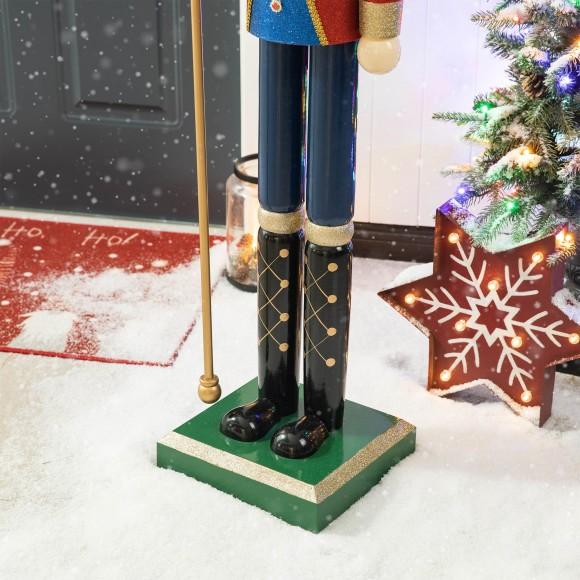 Glitzhome Glitzhome 54"H Wooden Christmas Glitter King Nutcracker