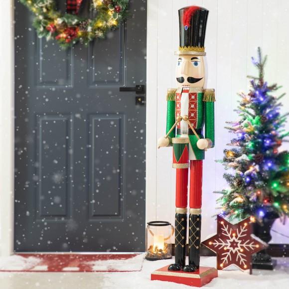 Glitzhome Glitzhome 54"H Wooden Christmas Glitter Soldier Nutcracker